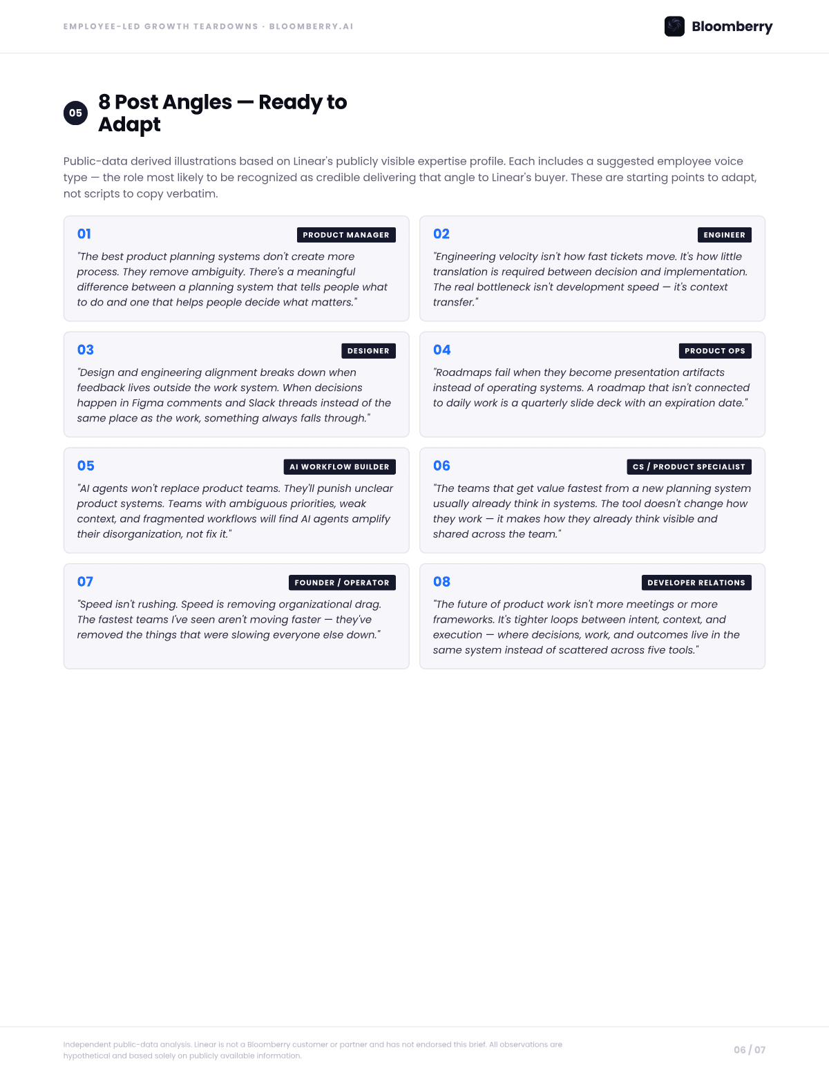 Page 6 of the Linear Employee-Led Growth Opportunity Brief