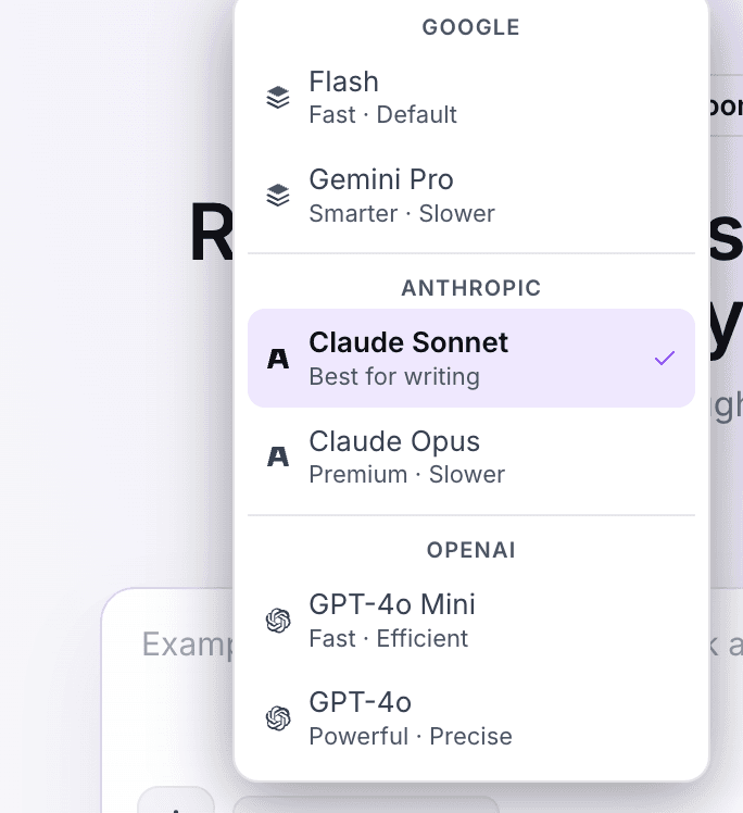 Switch between Claude, Gemini, and GPT depending on the task — your voice memory travels with all of them.