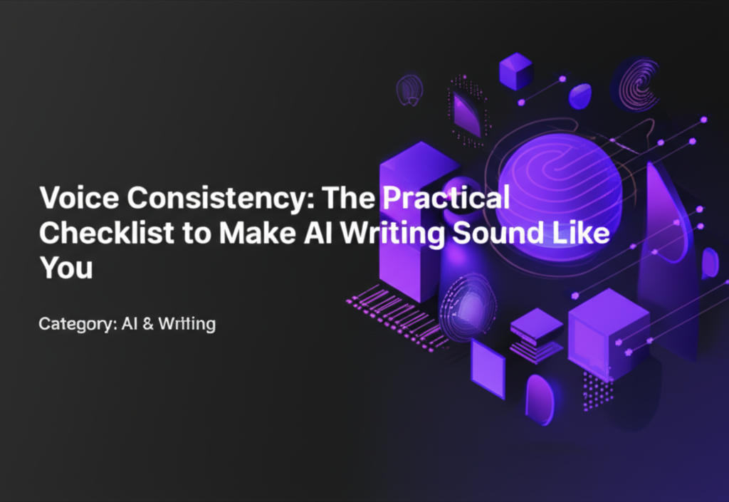 Voice Consistency: The Practical Checklist to Make AI Writing Sound Like You