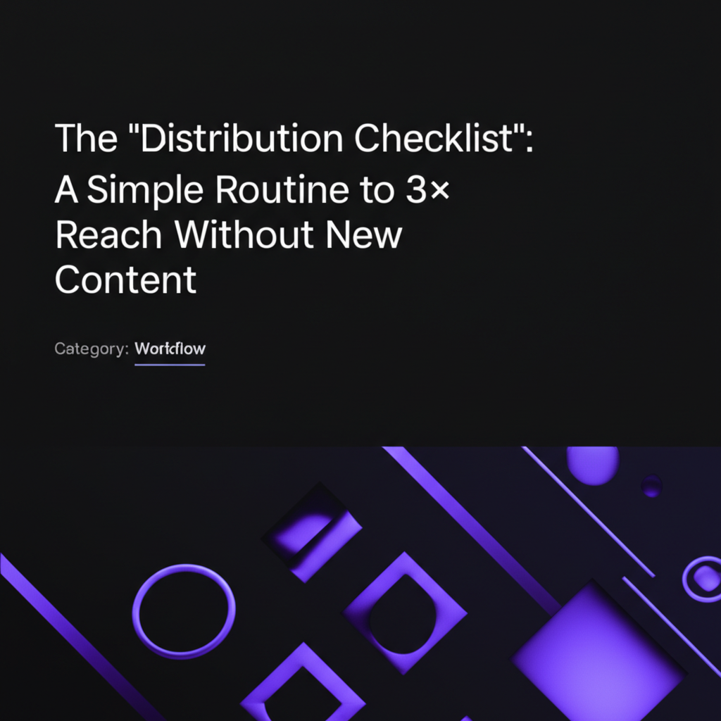 The "Distribution Checklist": A Simple Routine to 3Γ Reach Without New Content