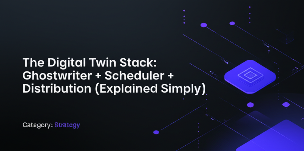 The Digital Twin Stack: Ghostwriter + Scheduler + Distribution (Explained Simply)